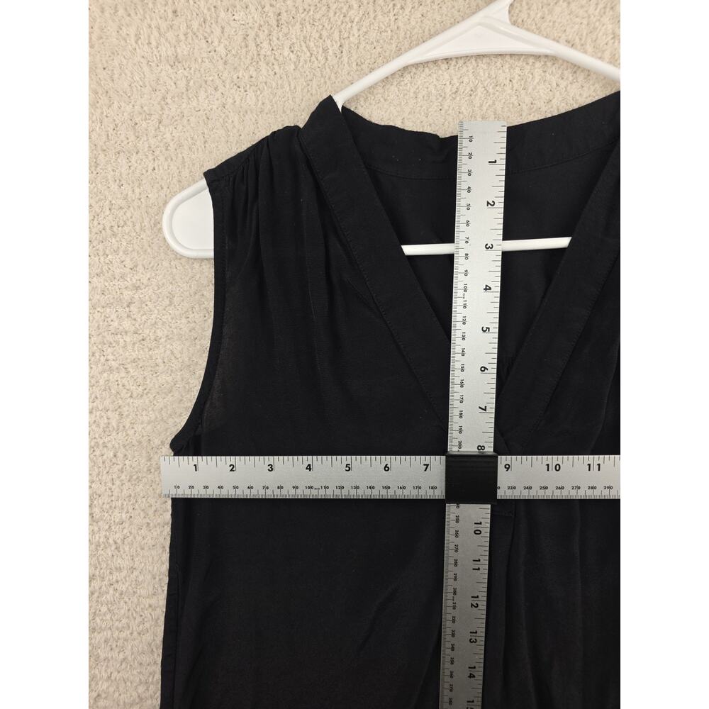 Gap Women's Black Sleeveless V-Neck Pleated Blouse Size XS - Picture 5 of 7